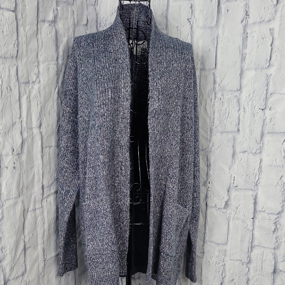 Liz Claiborne American Navy Marl Open Front Cardigan Sweater‎ Size Large NWT
